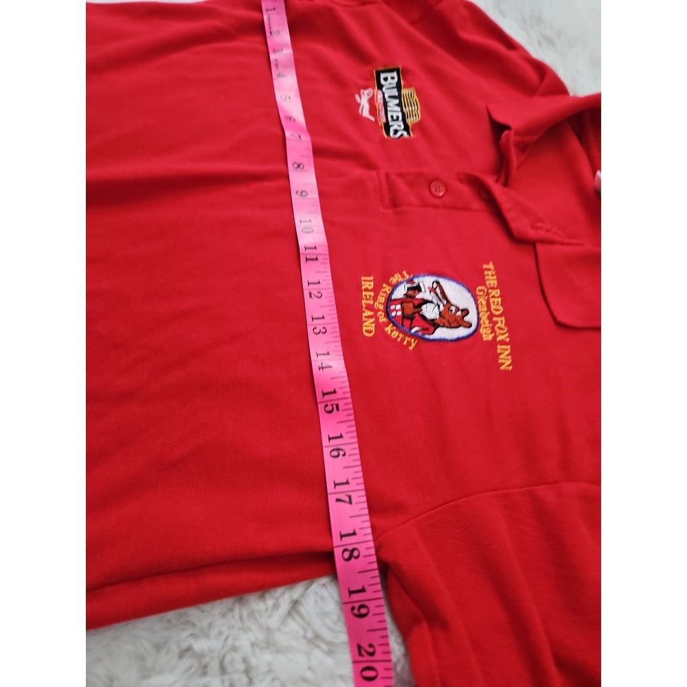 Fruit of the Loom Men's S Red Polo Shirt Bulmers Cider The Red Fox Inn Ireland - Picture 5 of 12
